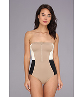 DKNY  Metro Block Color Blocked Bandeau Maillot One-Piece  image