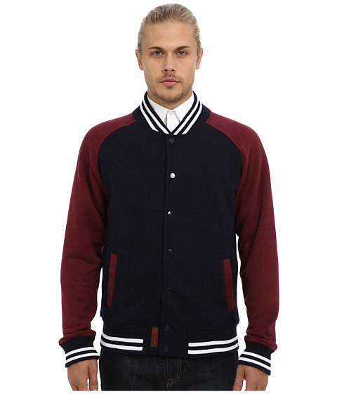 Fresh Brand Fleece Varsity Jacket Oxblood