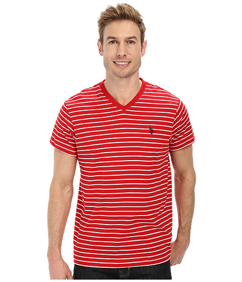 U.S. POLO ASSN. Thin Stripe V-Neck T-Shirt 