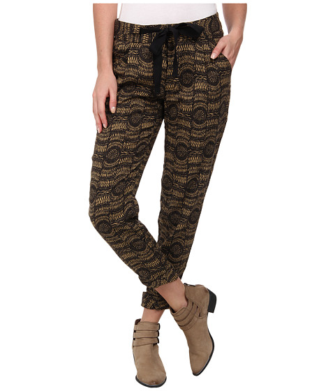Free People Printed Linen Relaxed Cropped Tie Pants 