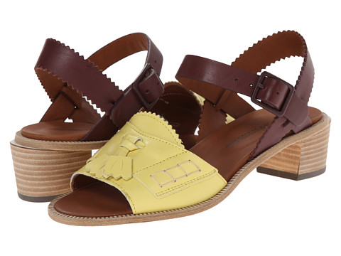 ... Mid Heel Loafer Front Sandal Flax Mahogany | Shipped Free at Zappos
