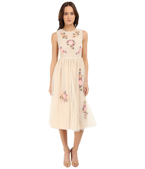 RED VALENTINO Floral Long Lace Dress 