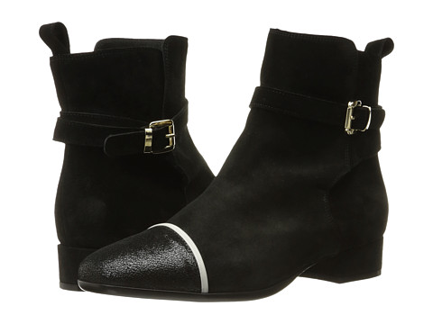 Just Cavalli Laminated Crackle Low Heel Ankle Bootie 