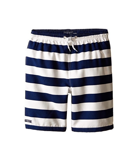 Toobydoo Stripe Swim Shorts w/ White Lace Drawstring (Infant/Toddler/Little Kids/Big Kids) 