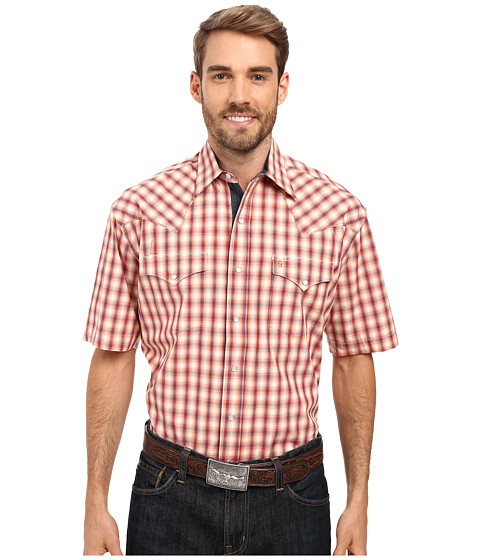Stetson Spectral Check Short Sleeve Woven Snap Shirt 