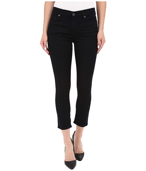 7 For All Mankind The Capris with Tonal Squiggle in Featherweight Blackest Blue 