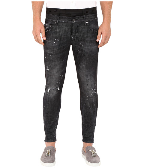 DSQUARED2 Uniform Outrage Wash Mixed Jeans in Black 