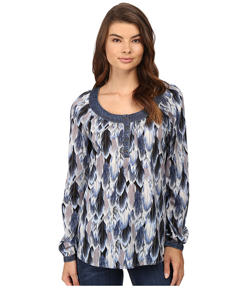 Roper 0540 Feather Print Peasant Blouse 