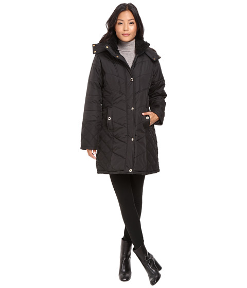 KC Collections Quilted Puffer with Hood 
