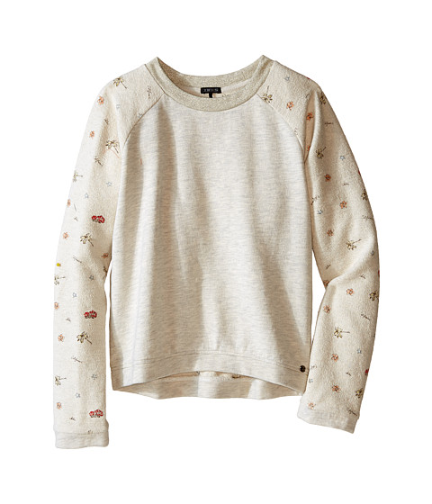IKKS Knit Pullover Sweatshirt with Printed Sleeves & Sequined K Patch on Chest (Little Kids/Big Kids) 