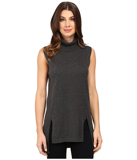 Vince Camuto Sleeveless Turtleneck Sweater with Front Slits 