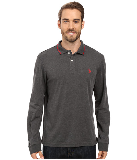 U.S. POLO ASSN. Long Sleeve Cotton Interlock Polo Shirt 