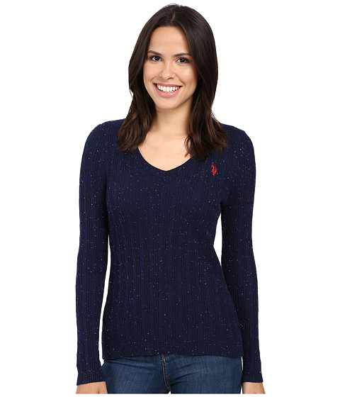 U.S. POLO ASSN. Donegal Cable V-Neck Sweater 