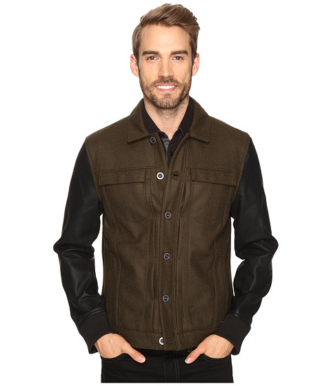 Calvin Klein Jeans Wool/Leather Trucker Jacket 