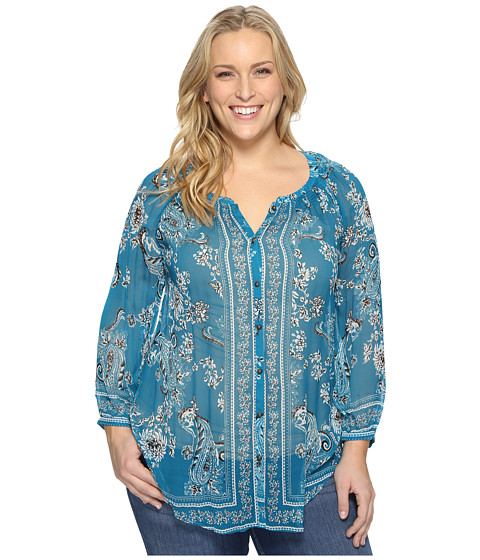 Lucky Brand Plus Size Long Sleeve Blouse 