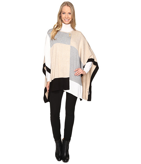 Calvin Klein Color Blocked Poncho Sweater 