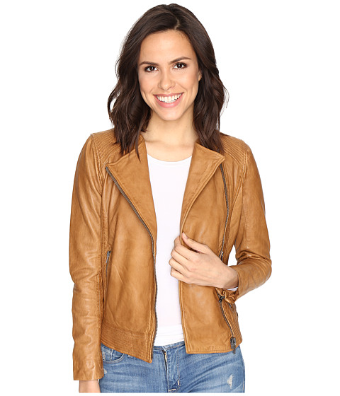 Lucky Brand Collarless Leather Jacket 