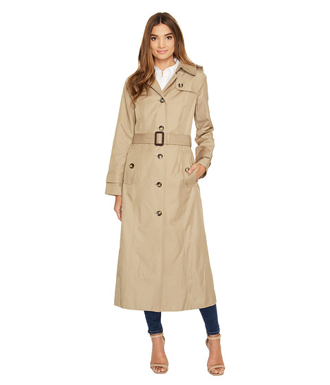 London Fog Long Single Breasted Trench Coat 