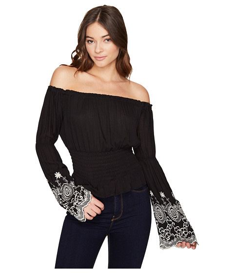 ROMEO & JULIET COUTURE Off the Shoulder Embroidery Top 