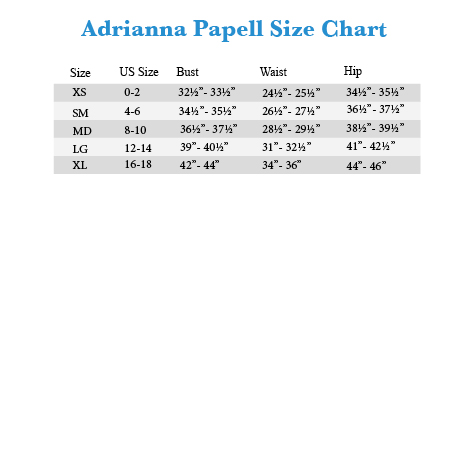 Adrianna Papell Size Guide.