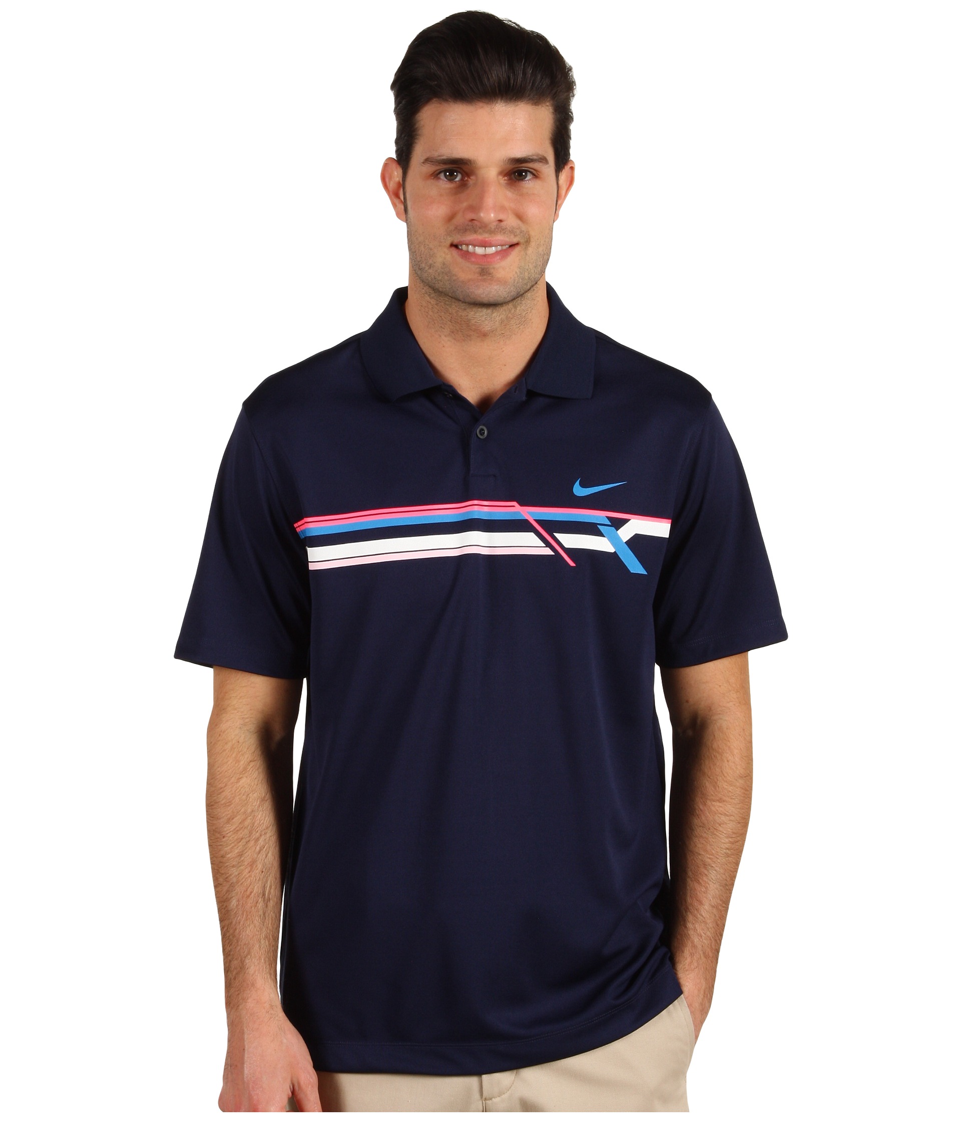 Nike Golf   Fractured Chest Stripe Polo Shirt