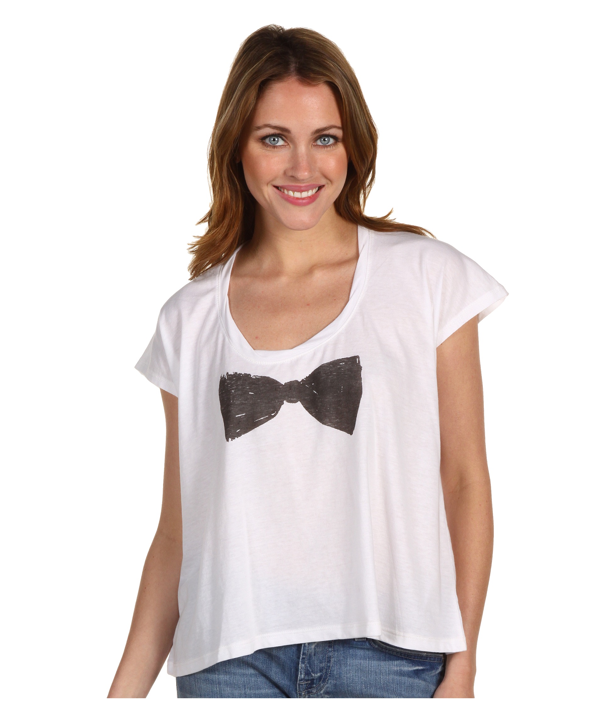 Junk Food   Bow Tie Jetsetter Oversized Boxy Tee