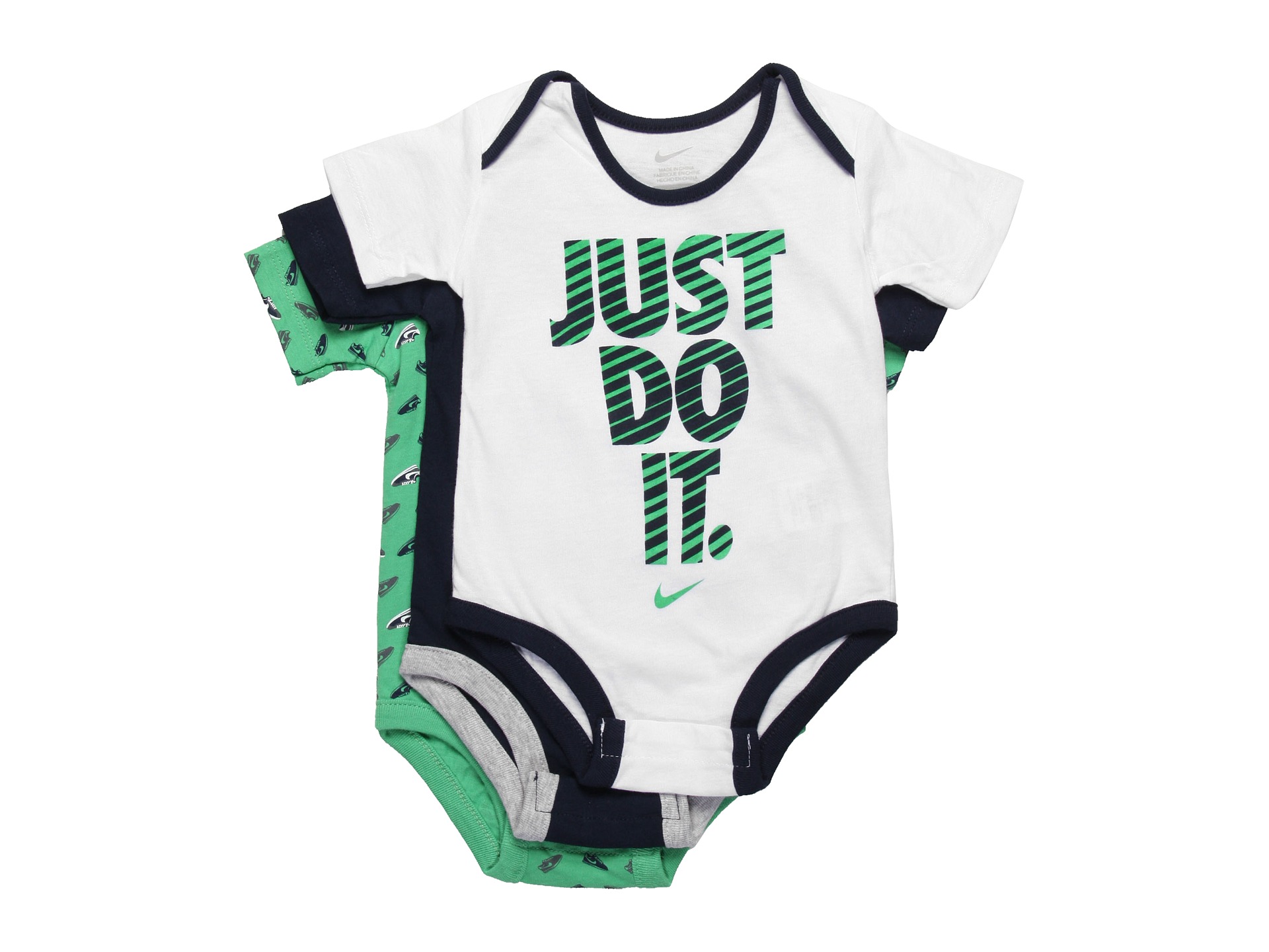 Nike Kids   Dash J S/S 3 Pack Bodysuit (Newborn)