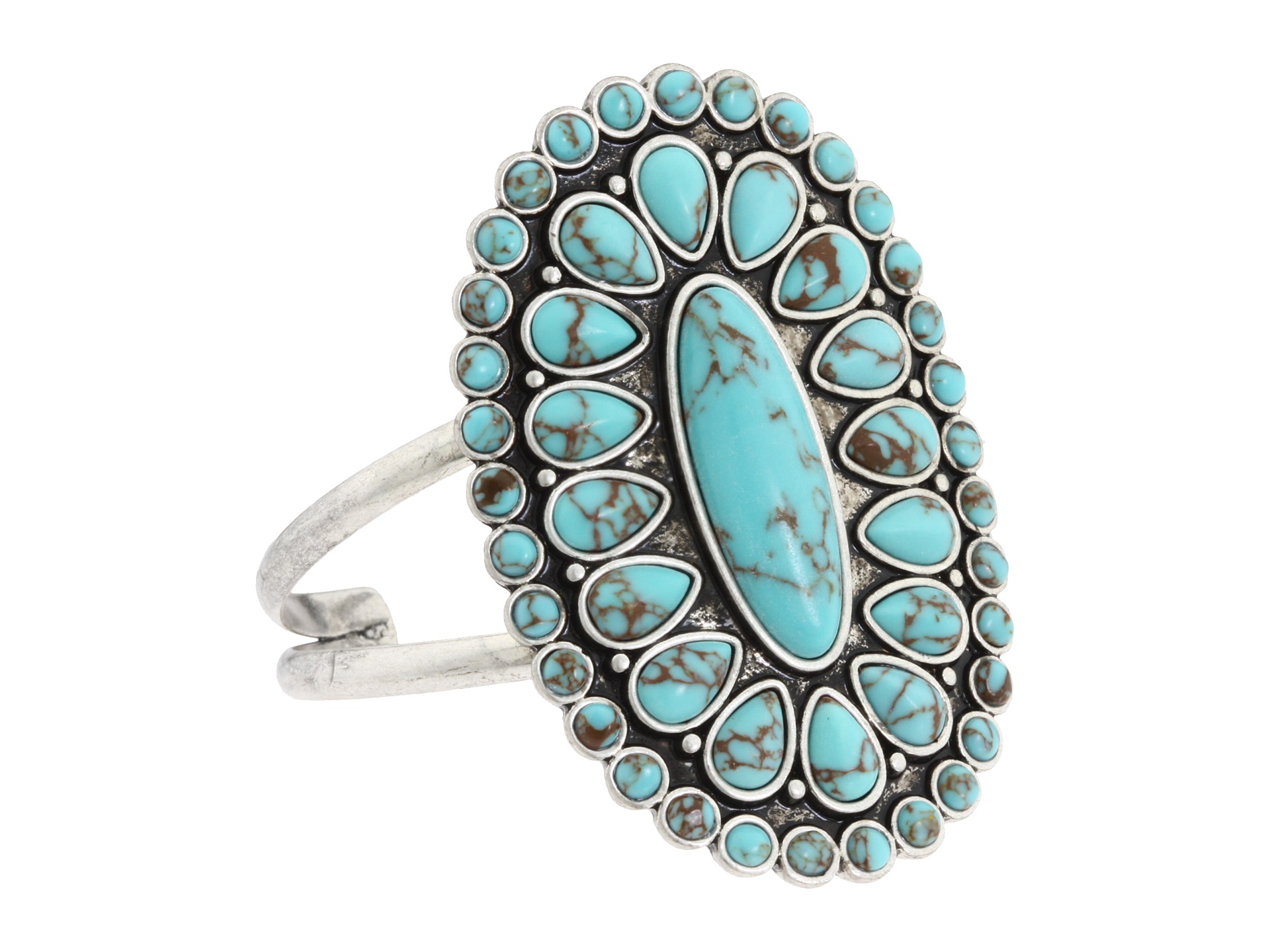 Lucky Brand   Turquoise Set Stone Cuff