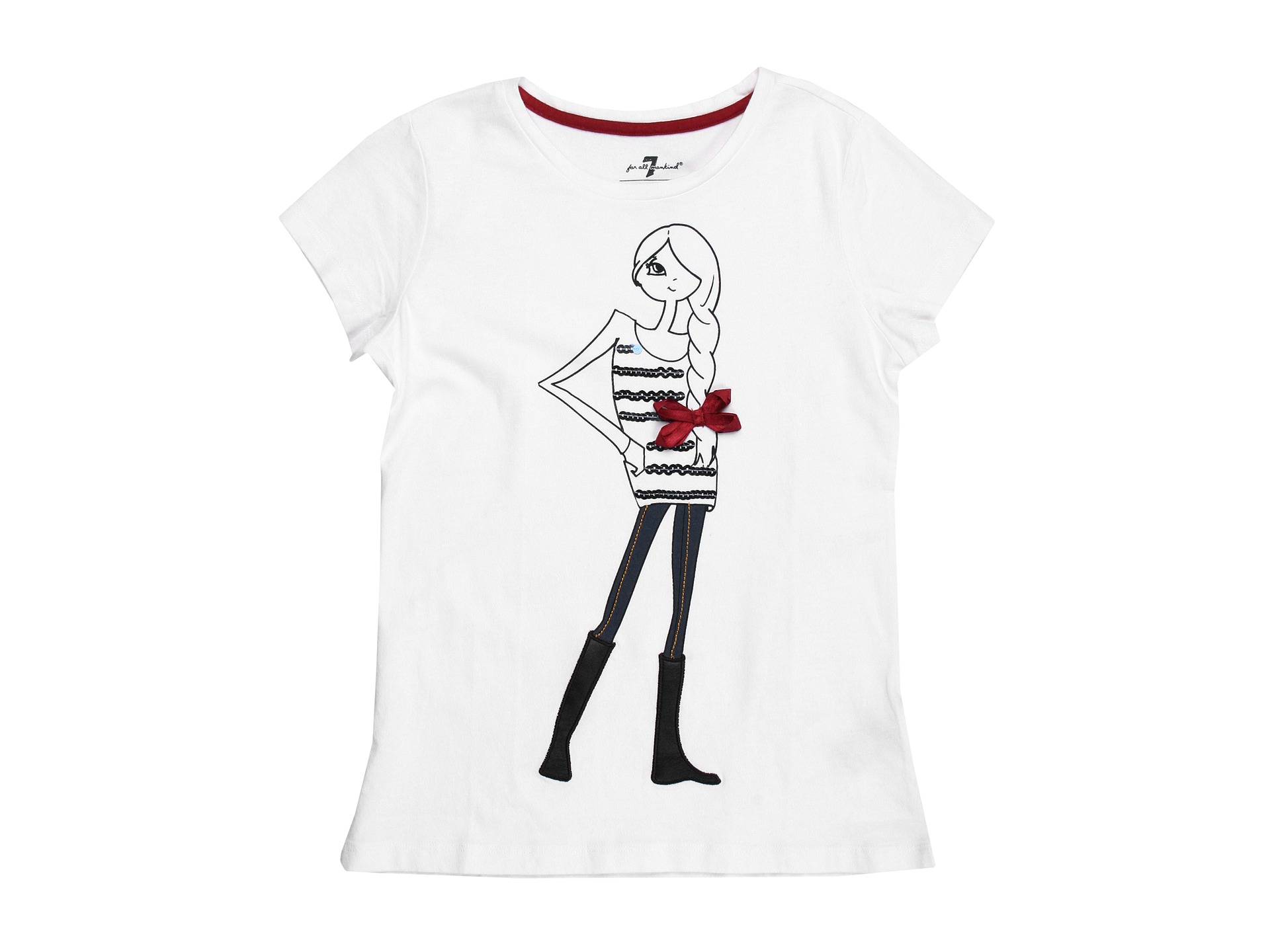 For All Mankind Kids   Girls Tee In White (Big Kids)