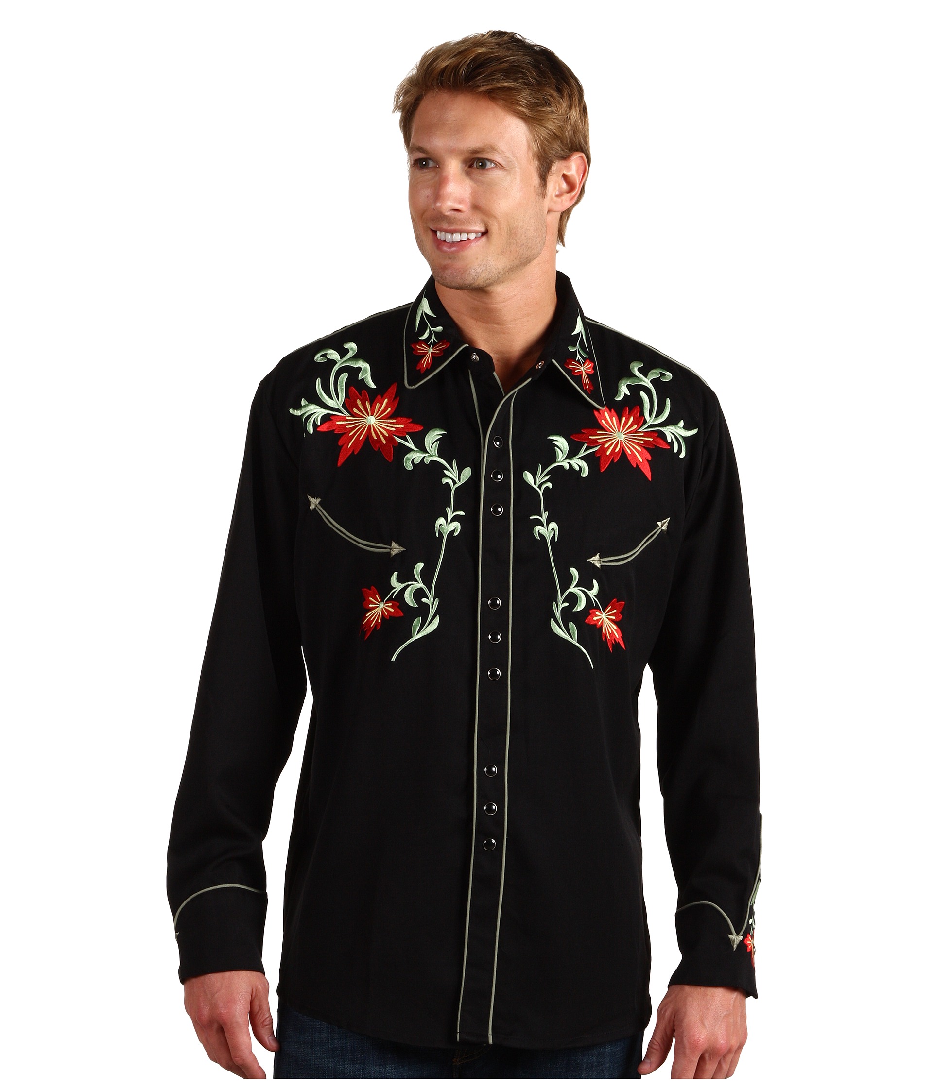 Scully   Scully Retro Pattern Embroidered Shirt