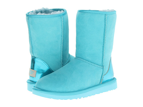 Ugg Classic Short Metallic Patent Blue Curacao Twinface | Shipped Free ...