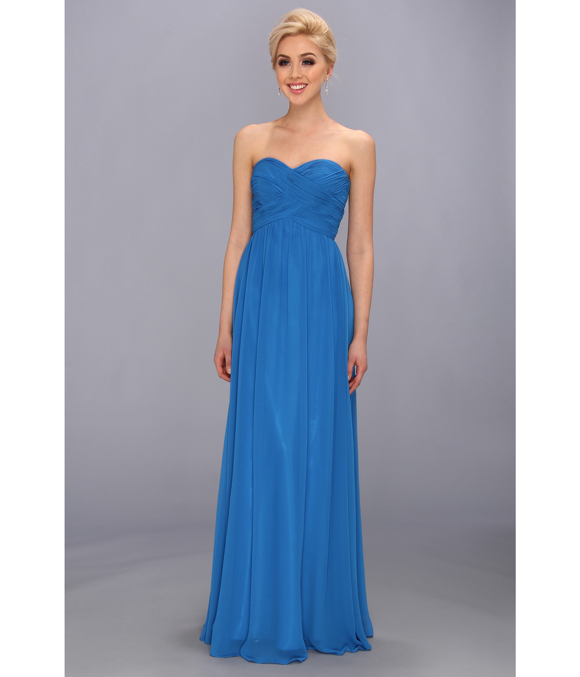 Faviana Strapless Sweetheart Chiffon Dress 7338 Turquoise Stone, Women