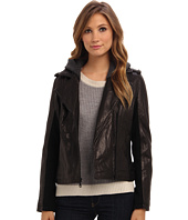 Check Review DKNY Zip Front Moto Jacket w/ Sweatshirt Detail 18096-Y4