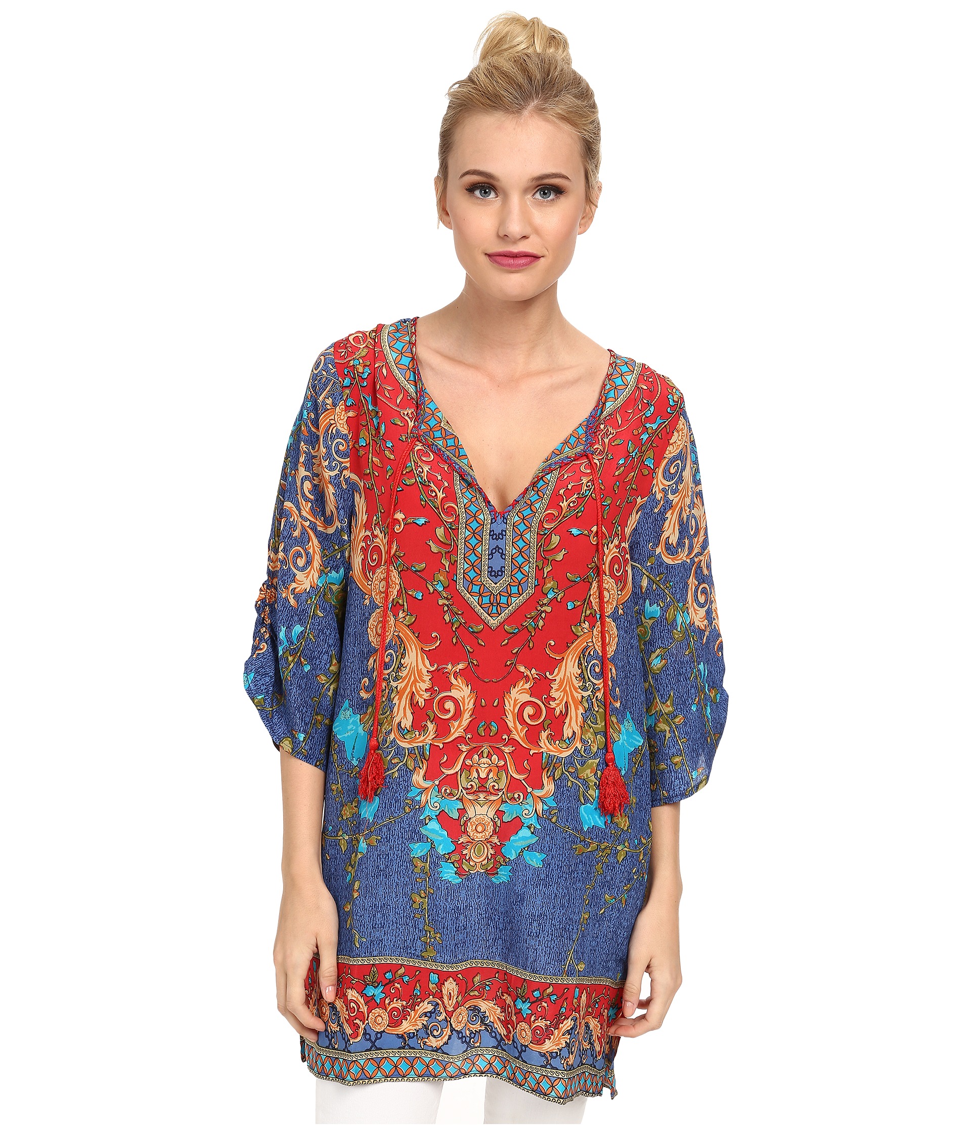 tolani chloe tunic red