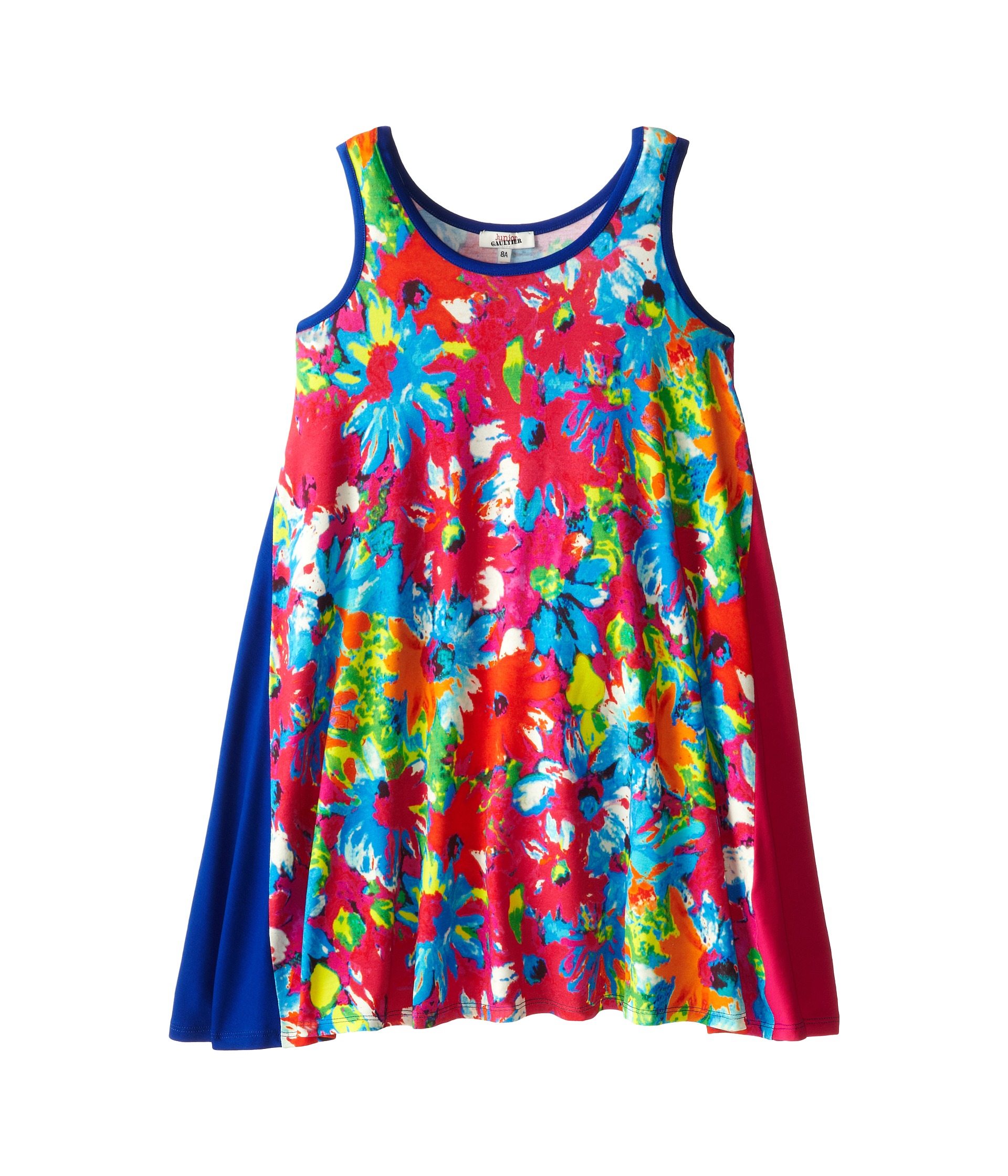 Junior Gaultier Floral Print Dress (Big Kid) Indigo