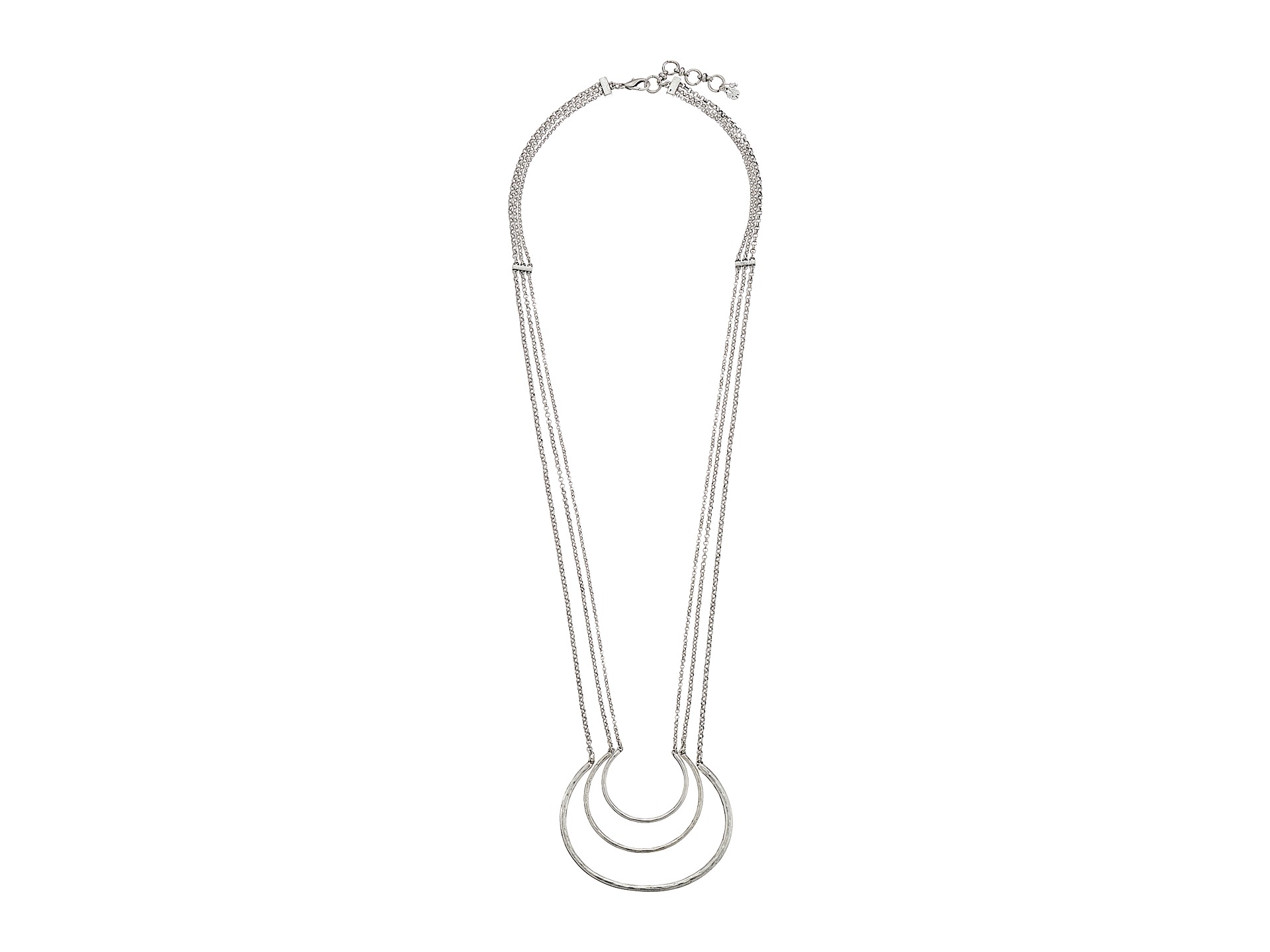Lucky Brand Triple Layer Silver Necklace, Jewelry, Silver, Women