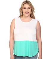 MICHAEL Michael Kors - Plus Size Zip Shoulder Clear Blak Tank Top