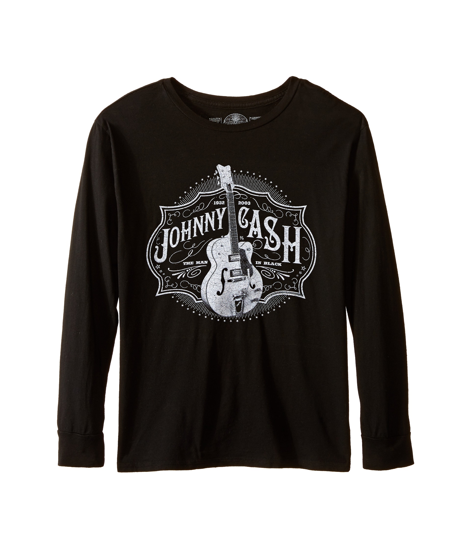The Original Retro Brand Kids Johnny Cash Long Sleeve Shirt (Big Kids) Black