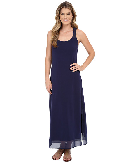Tommy Bahama Knit Chiffon Scoop Neck Long Dress Cover-Up Mare Navy ...