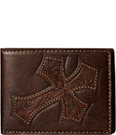 M&F Western - Large Tooled Cross Overlay Bi-Fold Wallet