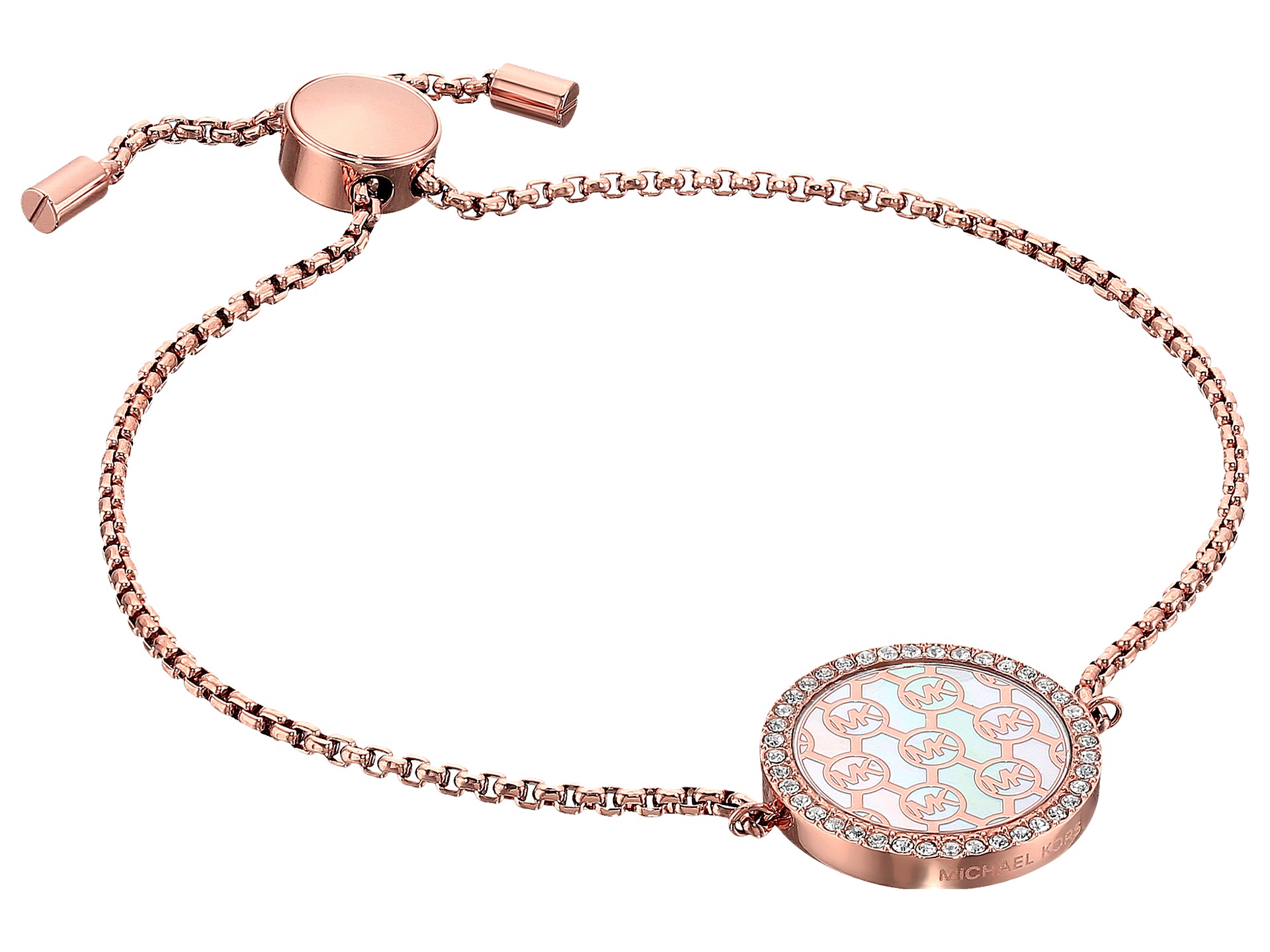 Michael Kors Adjustable Bracelet Rose Gold/Mother of Pearl/Clear