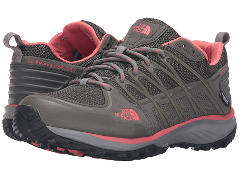 The North Face Litewave Explore WP Dark Gull Grey/Spiced Coral - Zappos ...