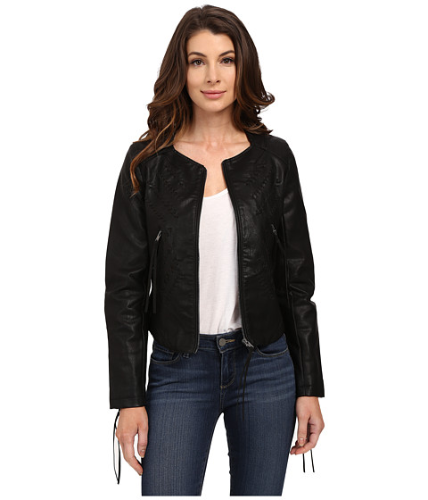 Blank NYC Vegan Leather Crop Embroidered Jacket at 6pm.com