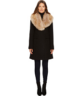 Kate Spade New York - Wool Twill Faux Fox Collar Peacoat