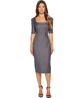 Zac Posen - Tropical Wool Short Sleeve Scoop Neck Dress