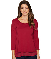 Mod-o-doc - Supreme Jersey 3/4 Sleeve Top with Lace Contrast