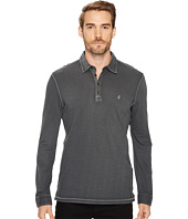 John Varvatos Star U.S.A. - Long Sleeve Soft Collar Rugby with Peace Sign Embroidery and Woven Trim Details