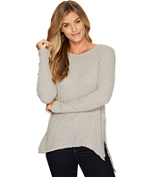 Dylan by True Grit - Heathered Soft Slub Waffle Long Asymmetrical Tunic with Slit