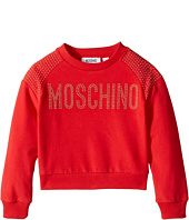 Moschino Kids - Long Sleeve Sweat Top w/ Logo and Shoulder Studs (Little Kids/Big Kids)