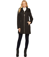Cole Haan - Hooded Signature Quilt Zip Front Coat